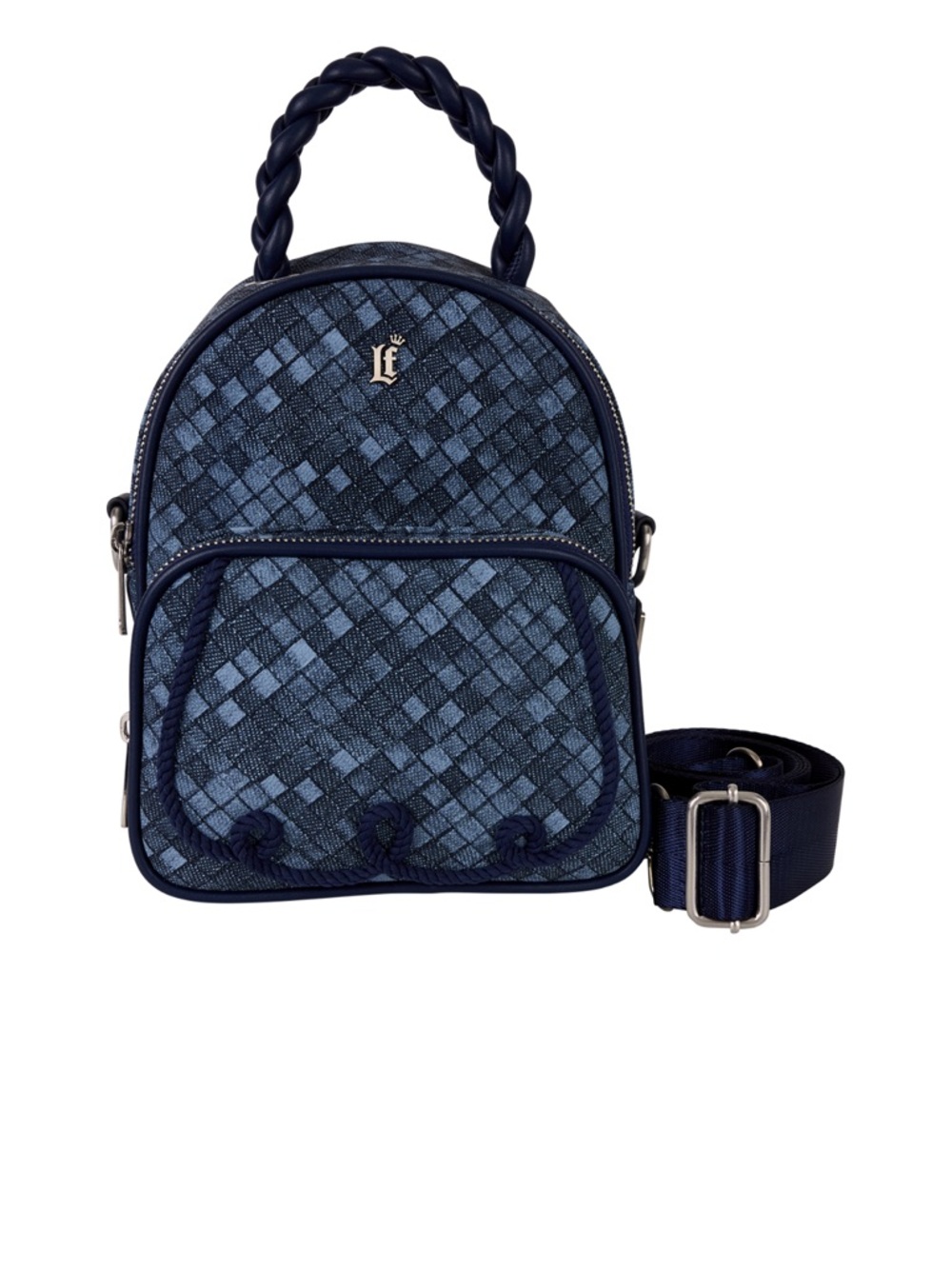 Loungefly Blue Checkered
Convertible Mini Backpack & Crossbody Bag New in Packng
